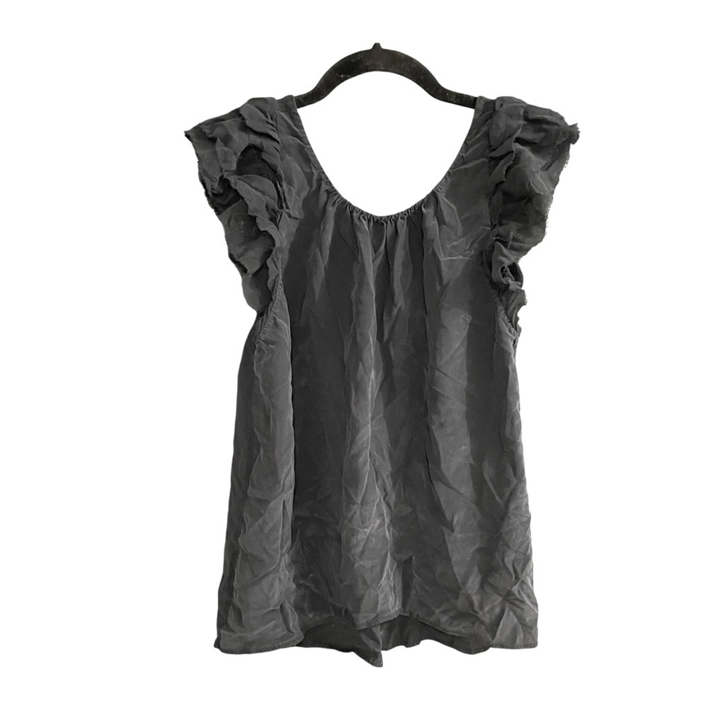 Aritzia Black Silk Sleeveless Blouse Tank Top Small